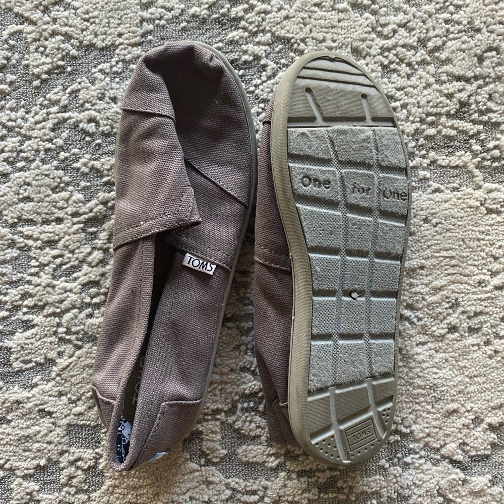 Girls Brown Toms Slip Ons